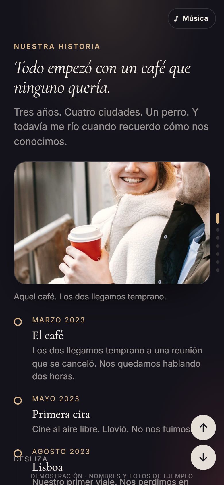 Portada del ejemplo Love Story